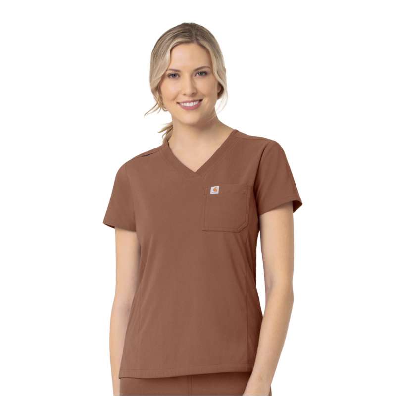 Carhartt  Nutmeg Women's Rugged Flex® Peak Tuck-In Scrub Top