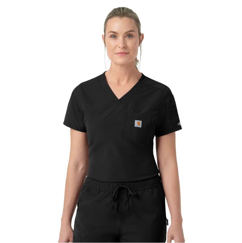 Carhartt  Black Women's Rugged Flex FLD Tuck-in Scrub Top
