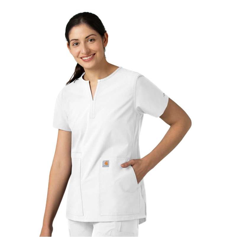 Carhartt  White Women's Force Essentials Notch Neck Tunic Scrub Top