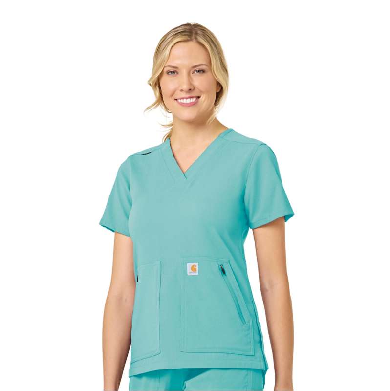 Carhartt  Aqua Women's Rugged Flex® Peak  4-Pocket V-Neck Scrub Top