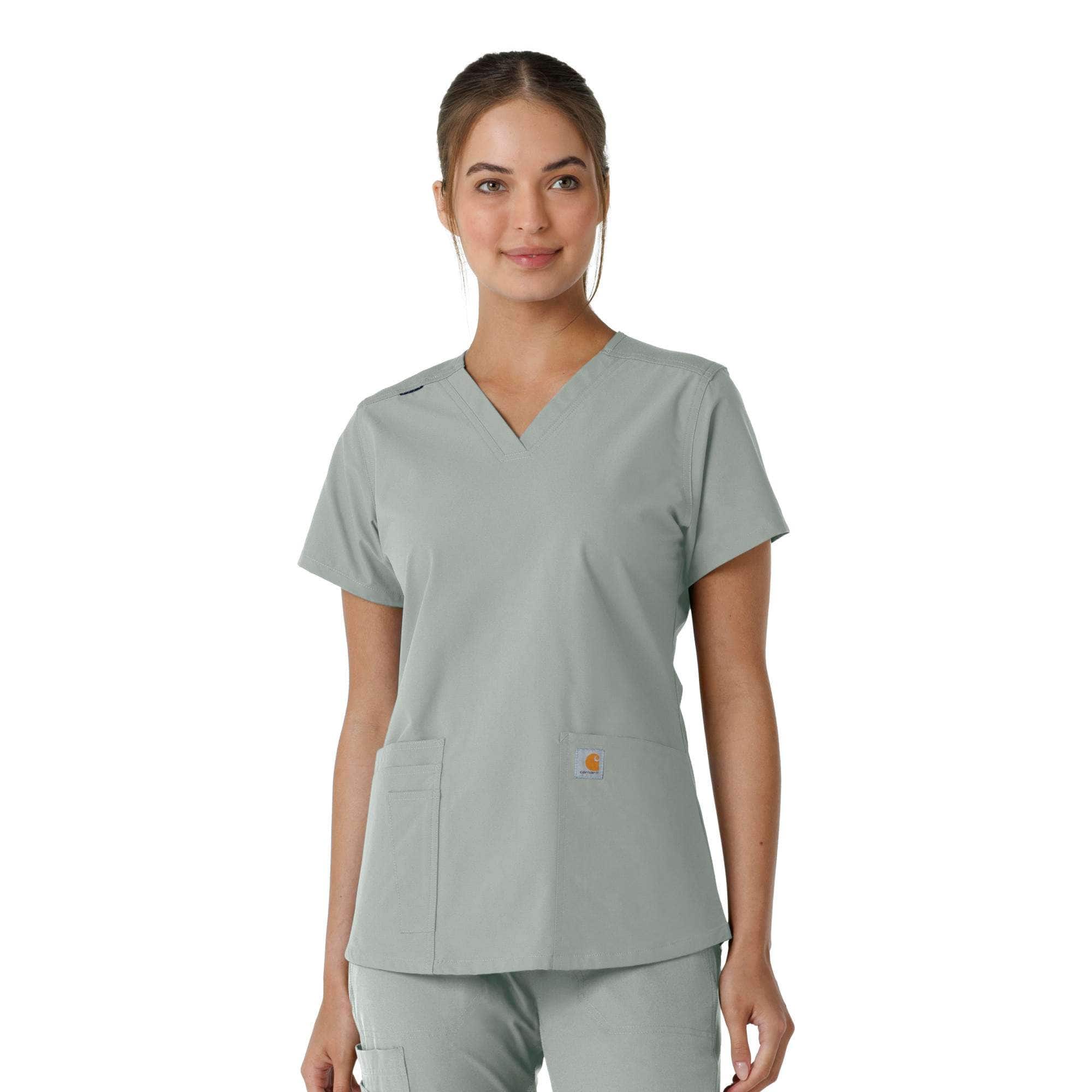 Additional thumbnail 1 of Women's Force Essentials V-Neck Knit Panel Scrub Top