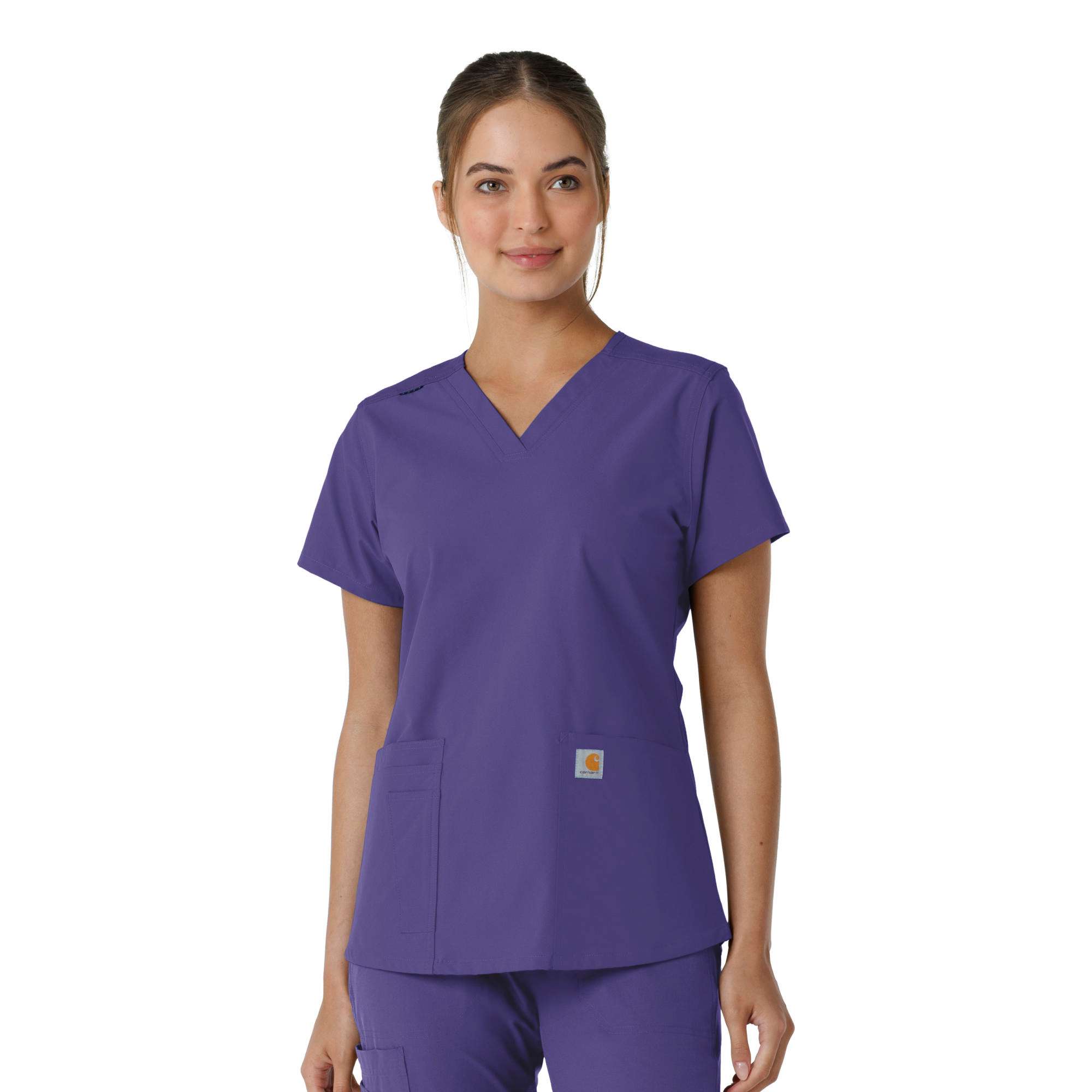 Additional thumbnail 1 of Women's Force Essentials V-Neck Knit Panel Scrub Top