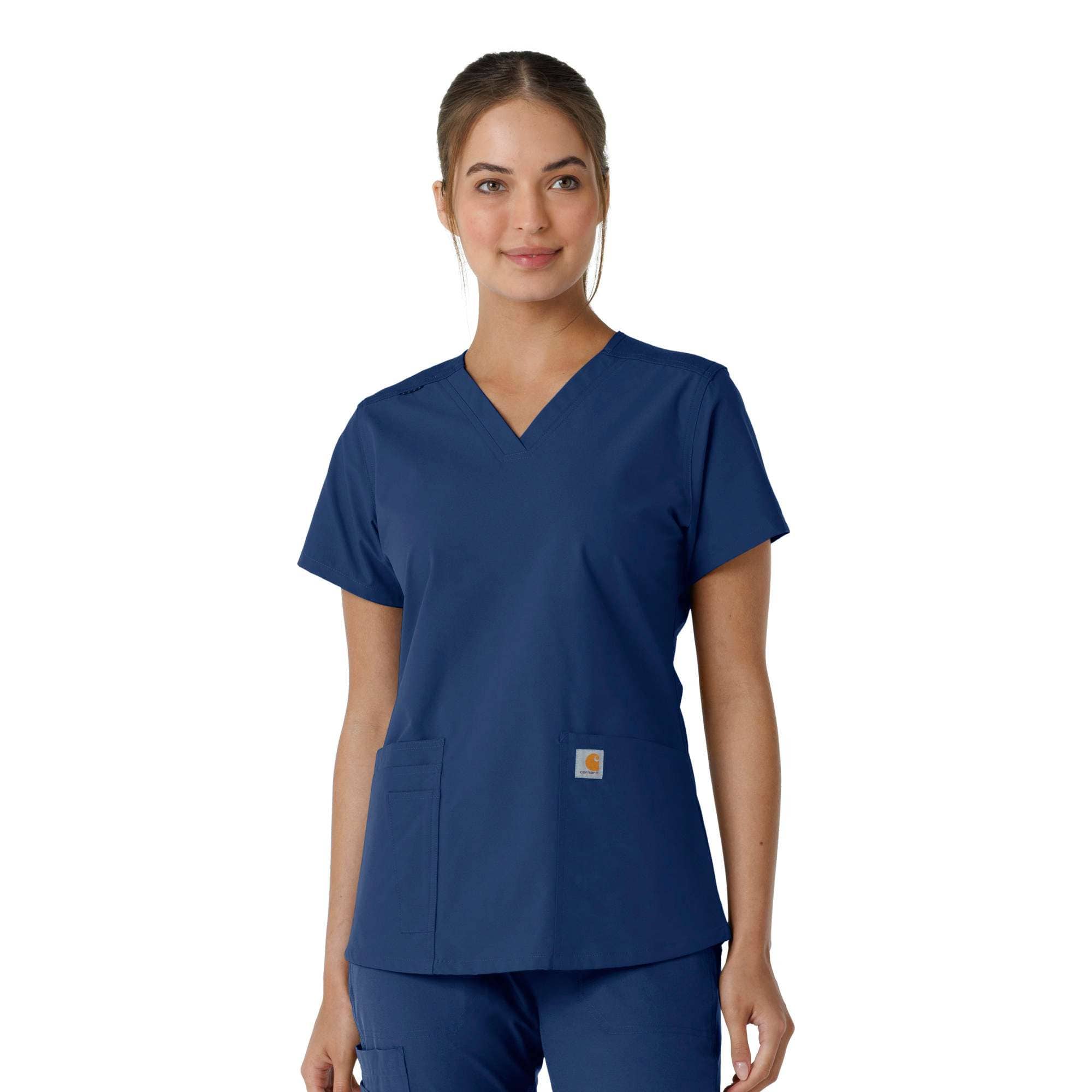 Additional thumbnail 1 of Women's Force Essentials V-Neck Knit Panel Scrub Top