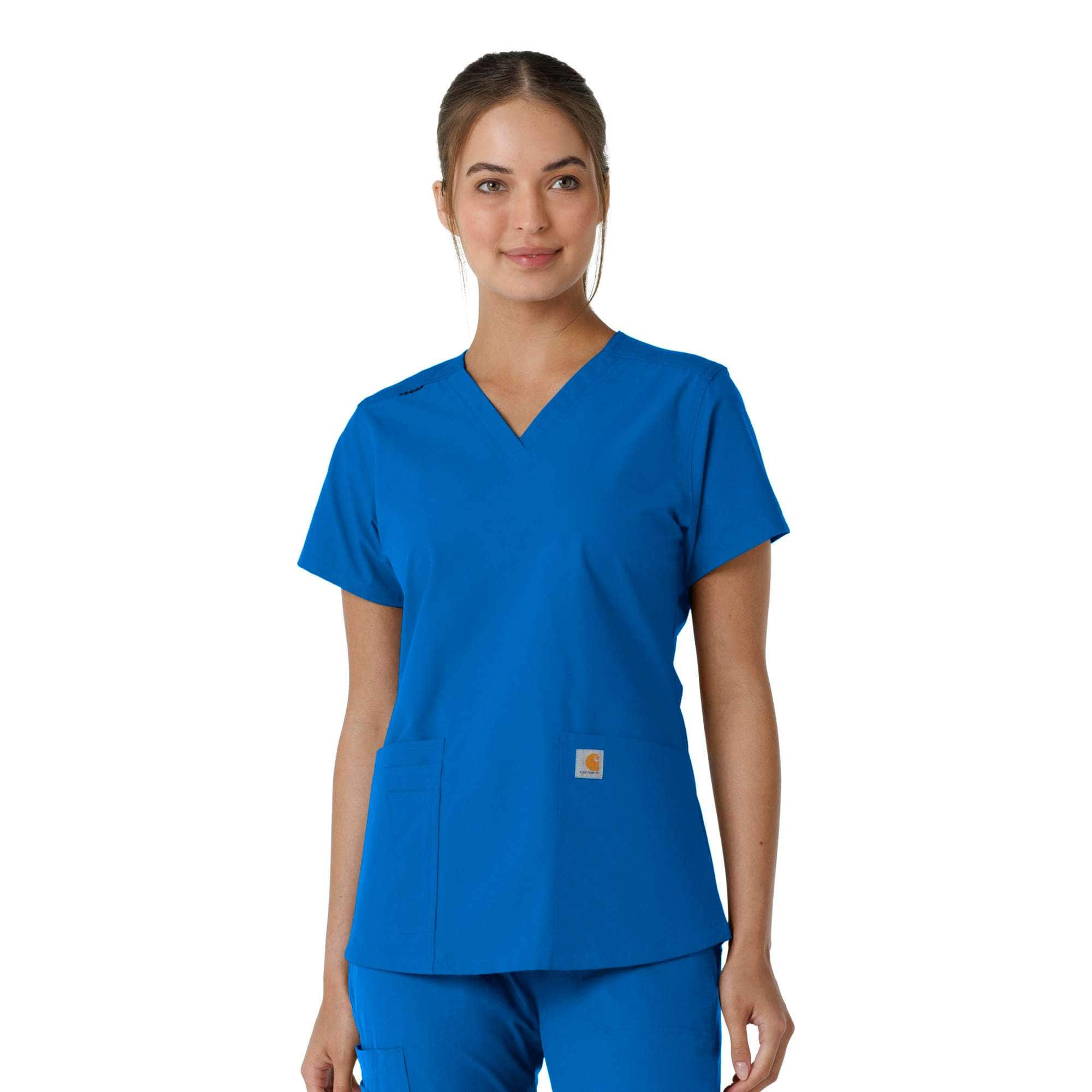 Additional thumbnail 1 of Women's Force Essentials V-Neck Knit Panel Scrub Top