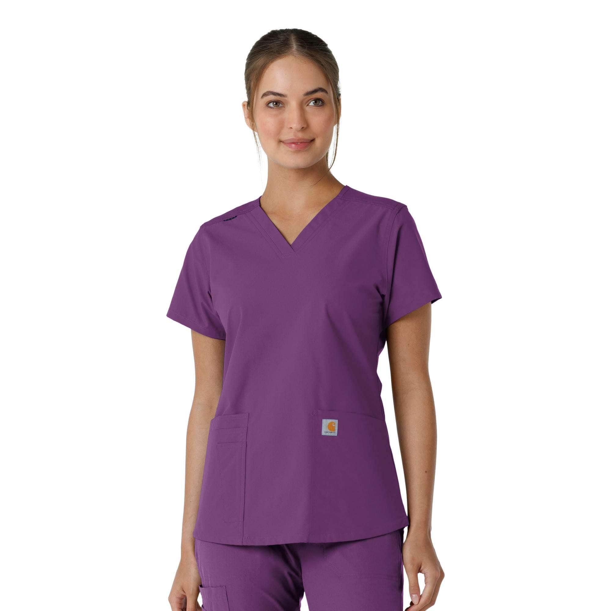 Additional thumbnail 1 of Women's Force Essentials V-Neck Knit Panel Scrub Top