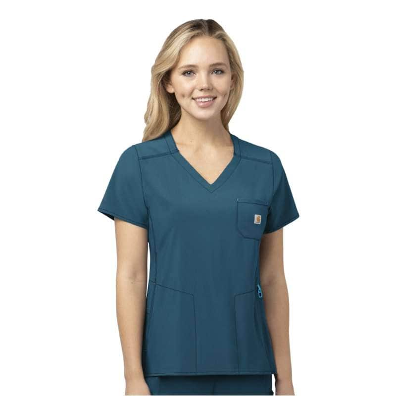 Carhartt  Caribbean Women's Force Cross-Flex Chest Pocket Scrub Top