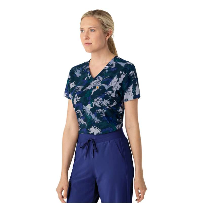 Carhartt  Deep Ocean Women's Force Tuck-In Scrub Print Top