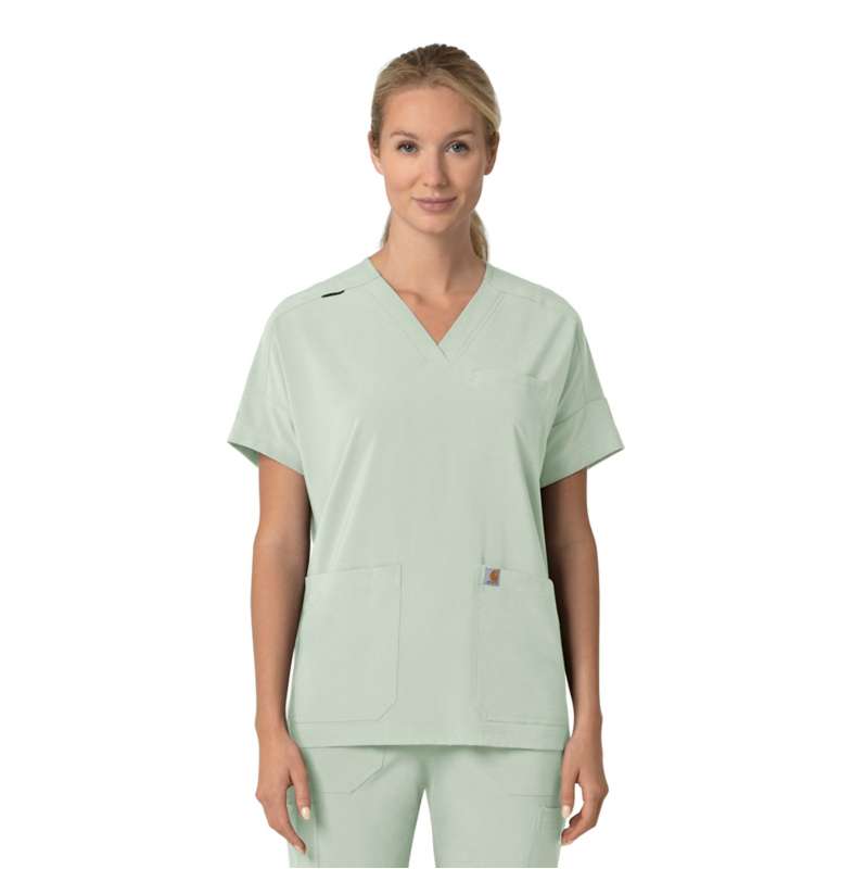 Carhartt  Fresh Mint Women's Force Cross-Flex  Oversized V-Neck Scrub Top