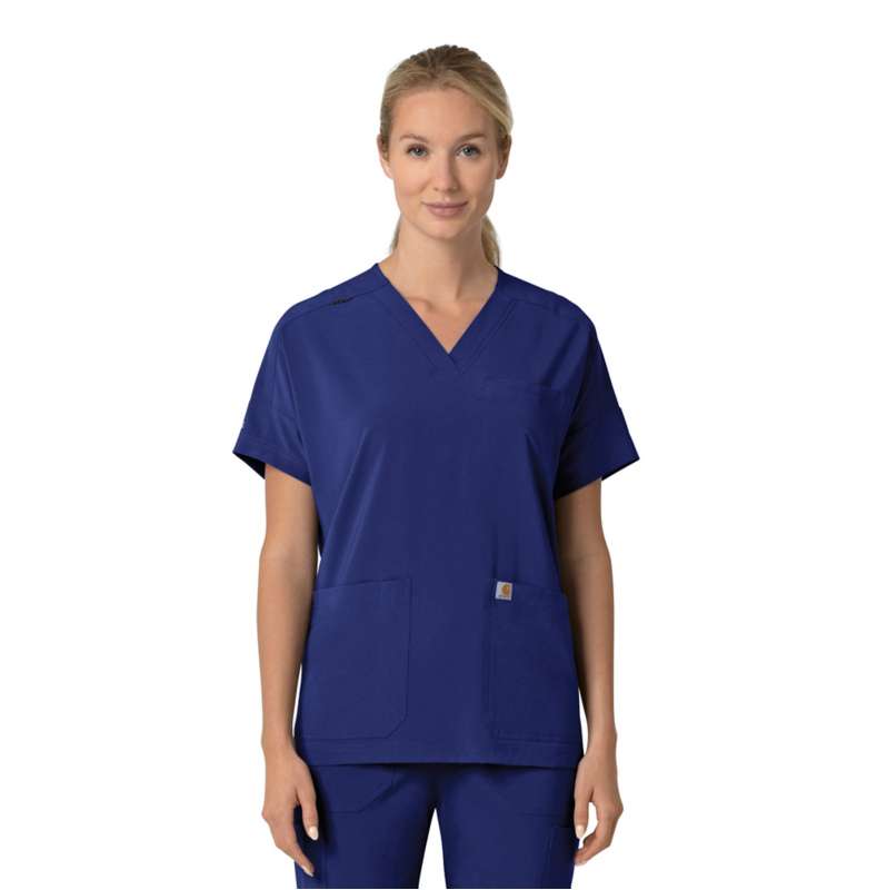 Carhartt  Deep Ocean Women's Force Cross-Flex  Oversized V-Neck Scrub Top