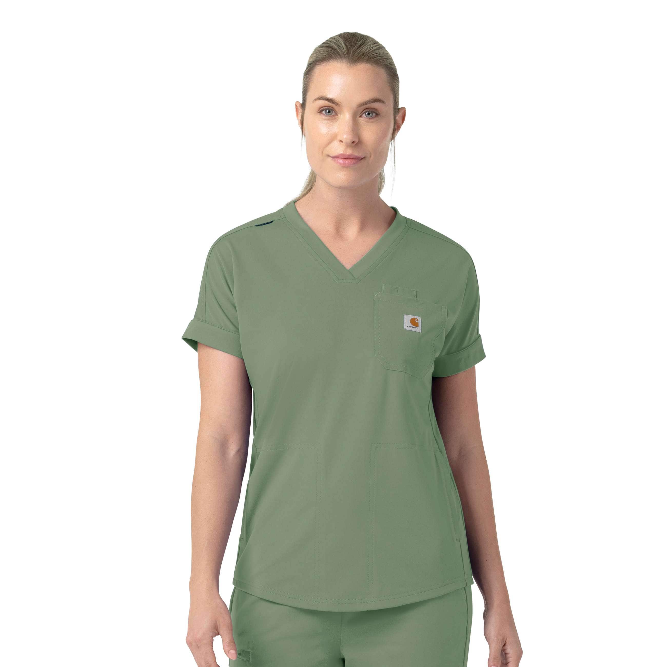 Additional thumbnail 1 of Women's Force Cross-Flex Knit V-Neck Scrub Top