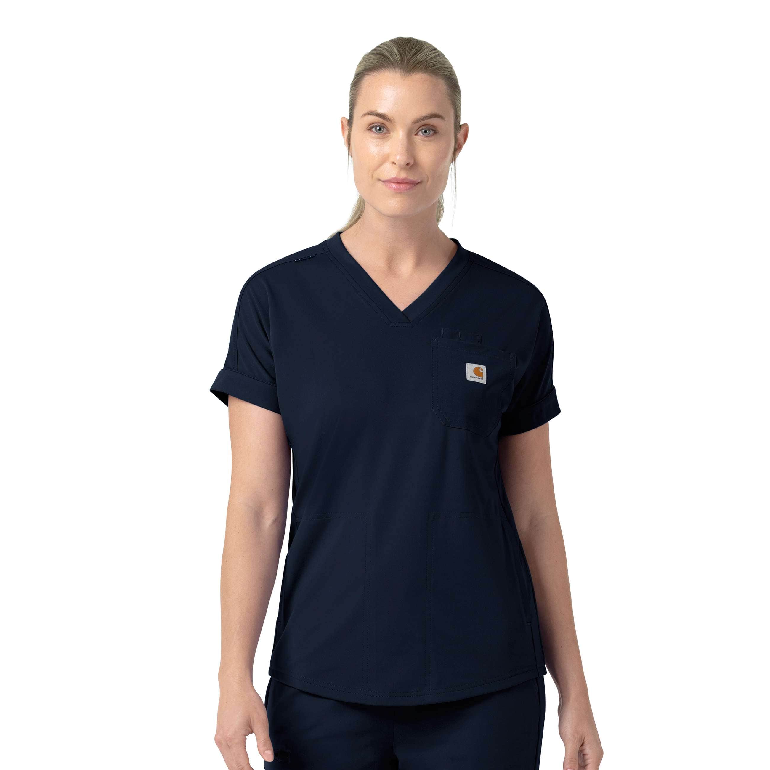 Carhartt Women's Cross-Flex Knit V-Neck Scrub Top | Navy | Xs