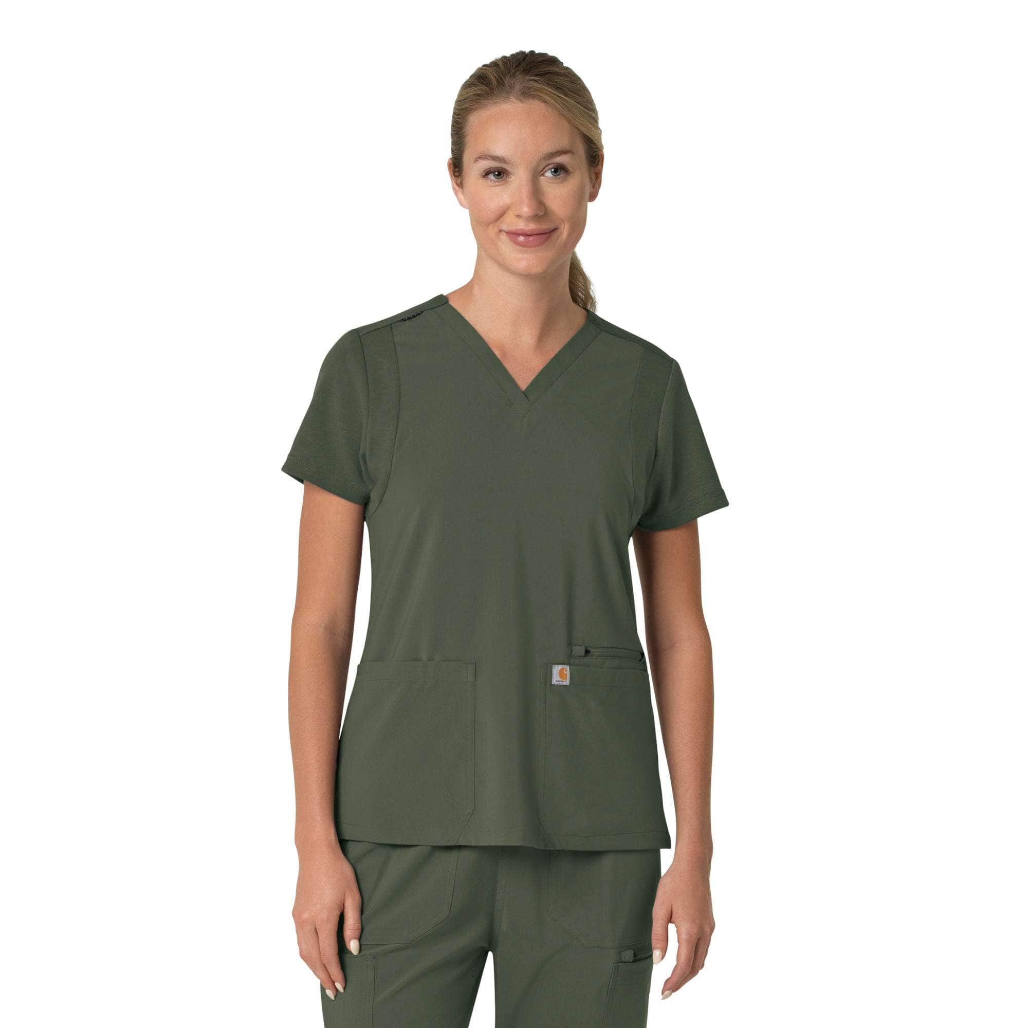 Additional thumbnail 1 of Women's Force Cross-Flex  Flex Panel V-Neck Scrub Top