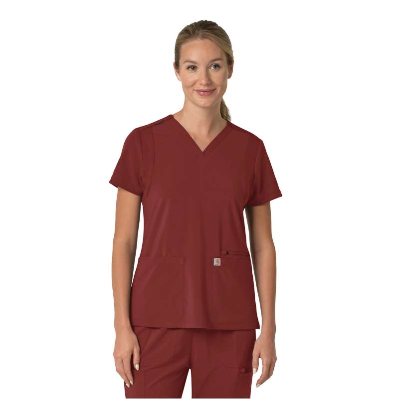 Carhartt  Amber Terrain Women's Force Cross-Flex  Flex Panel V-Neck Scrub Top
