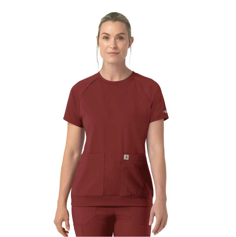 Carhartt  Amber Terrain Women's Force Cross-Flex Knit Crew Neck Scrub Top