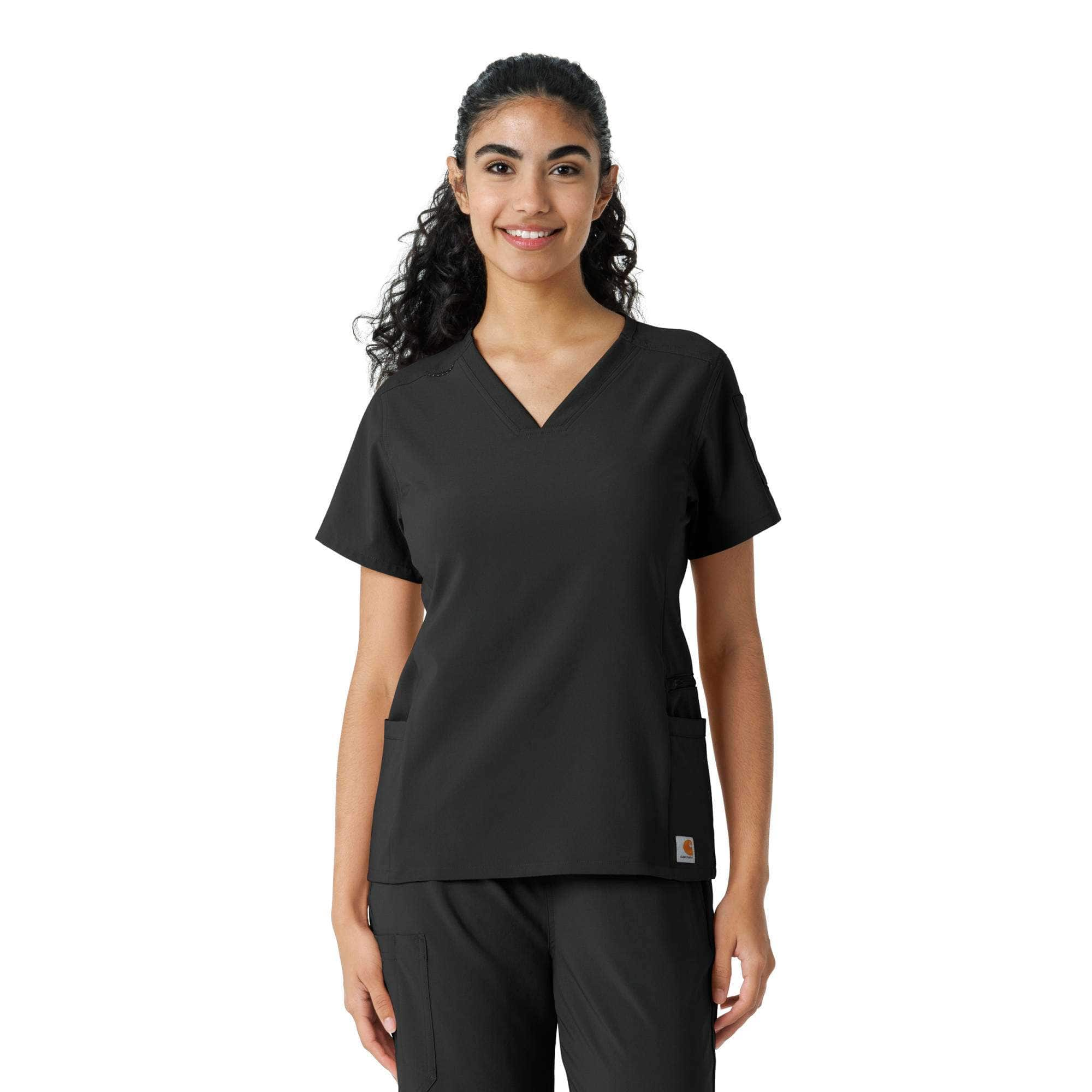 Additional thumbnail 1 of Women's Force Cross-Flex Knit Panel Scrub Top