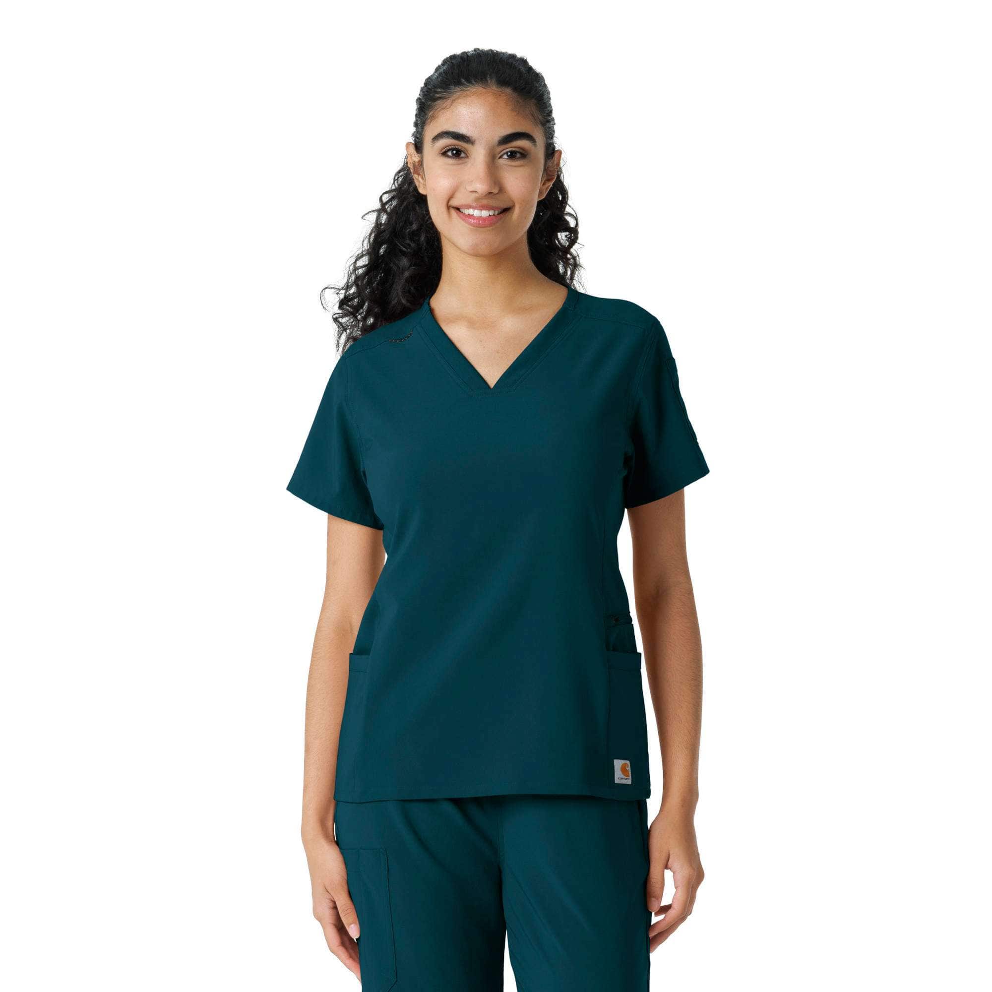 Additional thumbnail 1 of Women's Force Cross-Flex Knit Panel Scrub Top