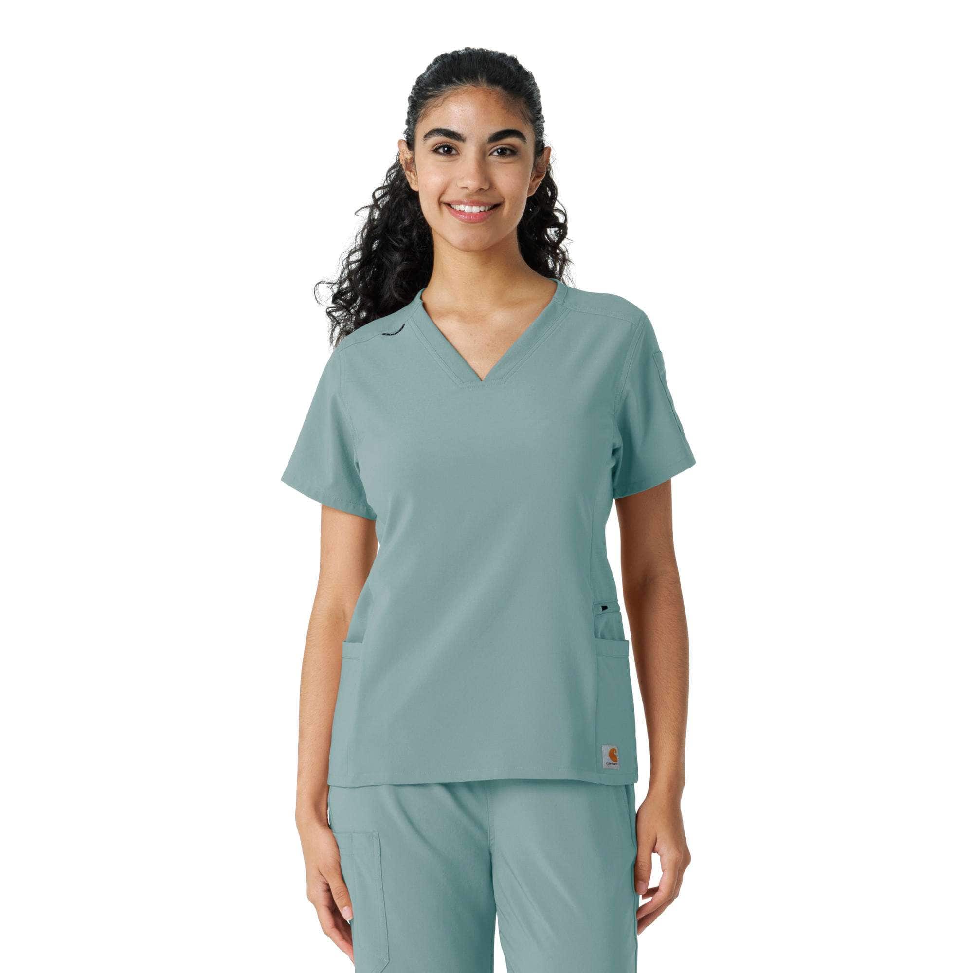 Additional thumbnail 1 of Women's Force Cross-Flex Knit Panel Scrub Top