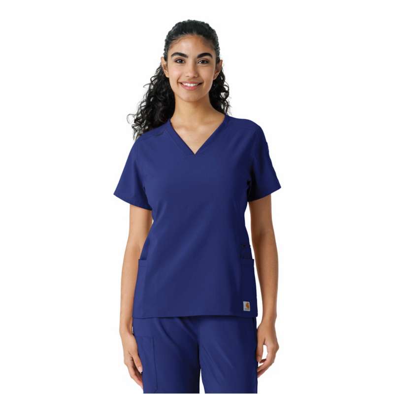 Carhartt  Deep Ocean Women's Force Cross-Flex Knit Panel Scrub Top