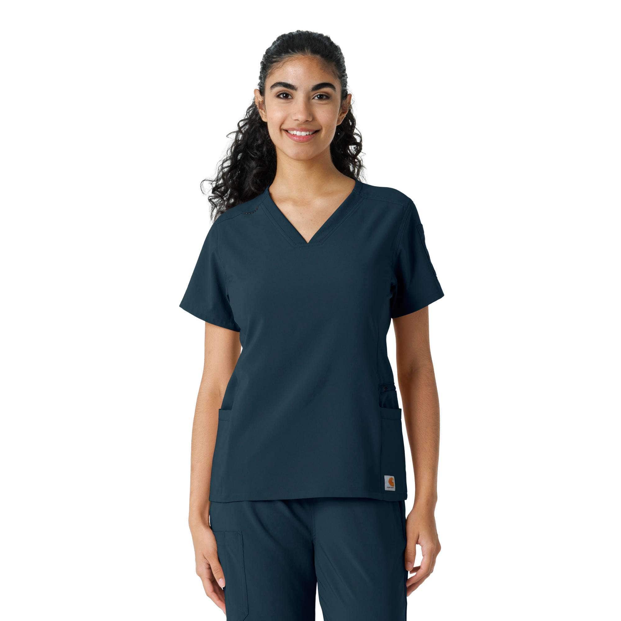 Additional thumbnail 1 of Women's Force Cross-Flex Knit Panel Scrub Top