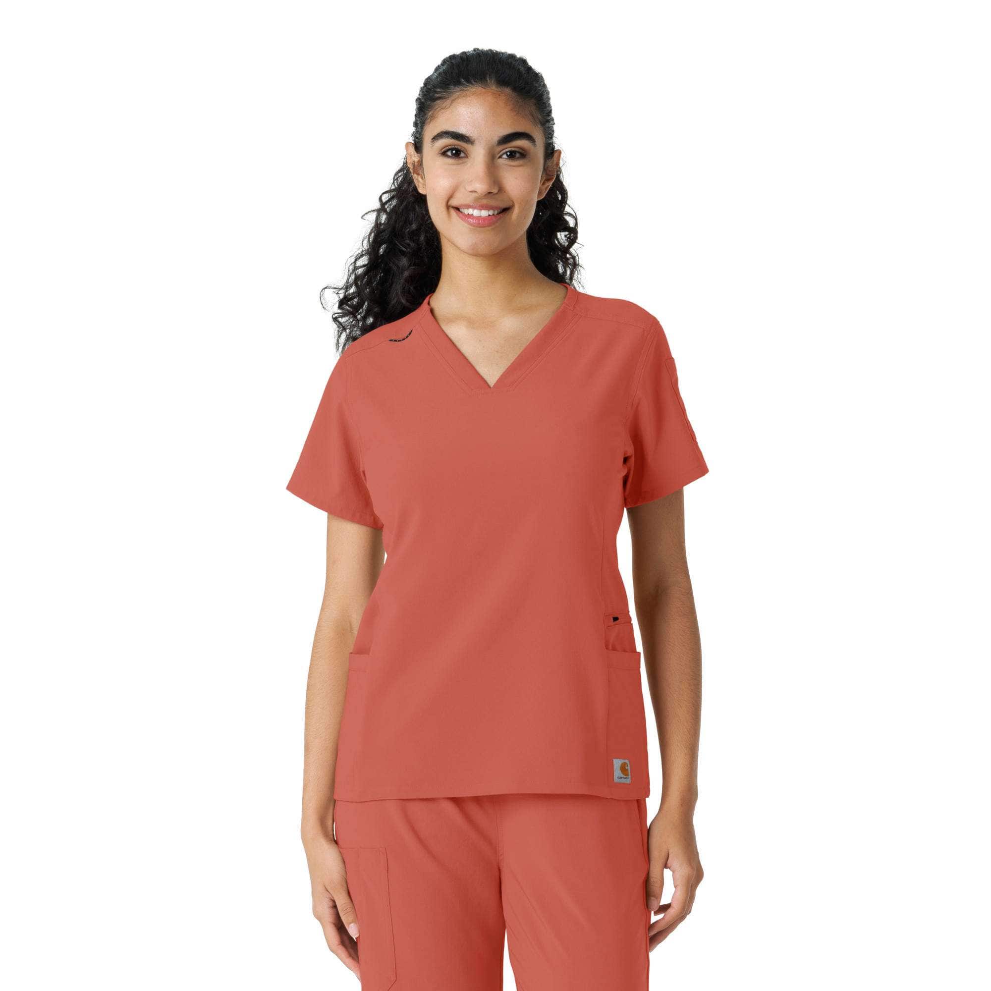 Additional thumbnail 1 of Women's Force Cross-Flex Knit Panel Scrub Top