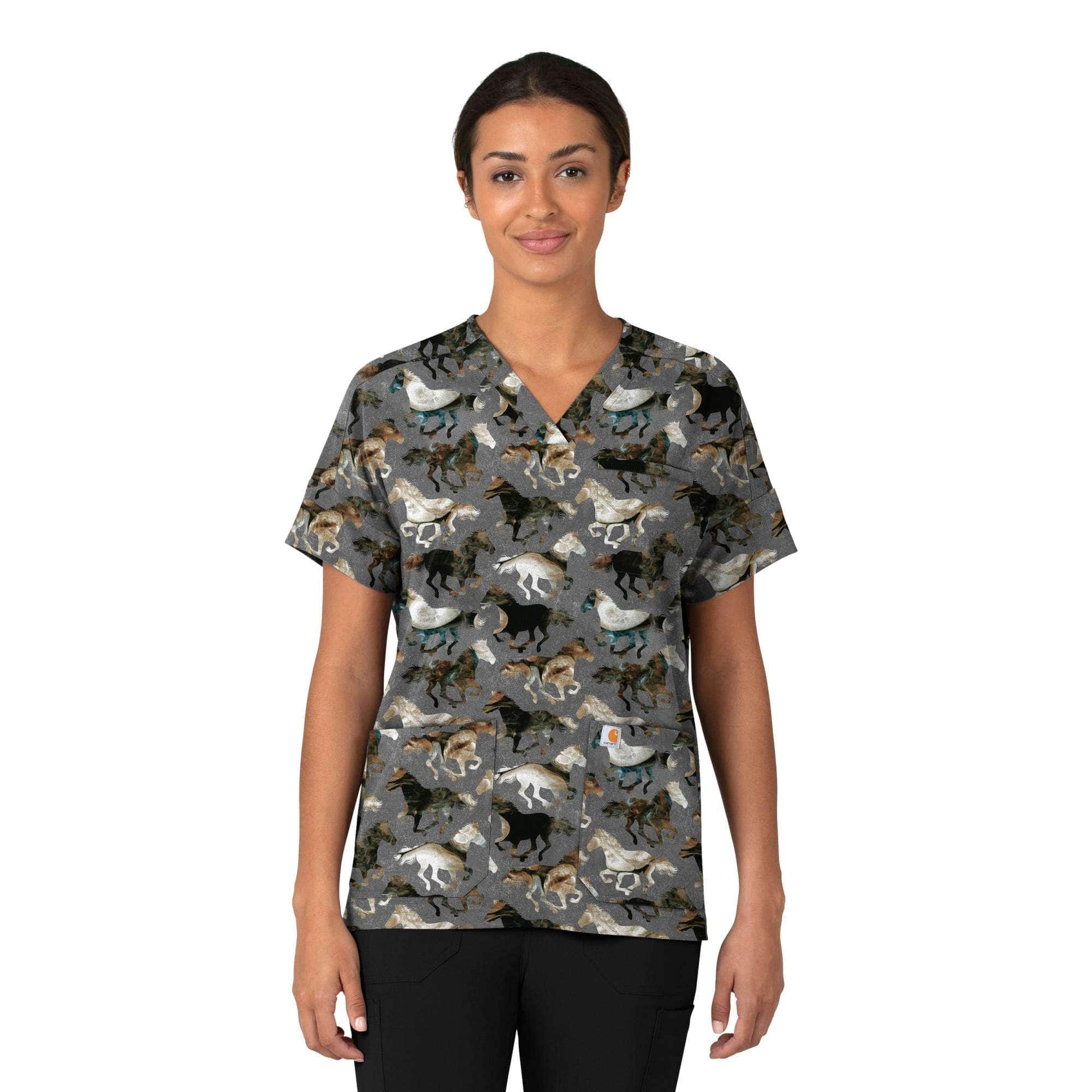 Additional thumbnail 1 of Women's Oversized V-Neck Print Scrub Top