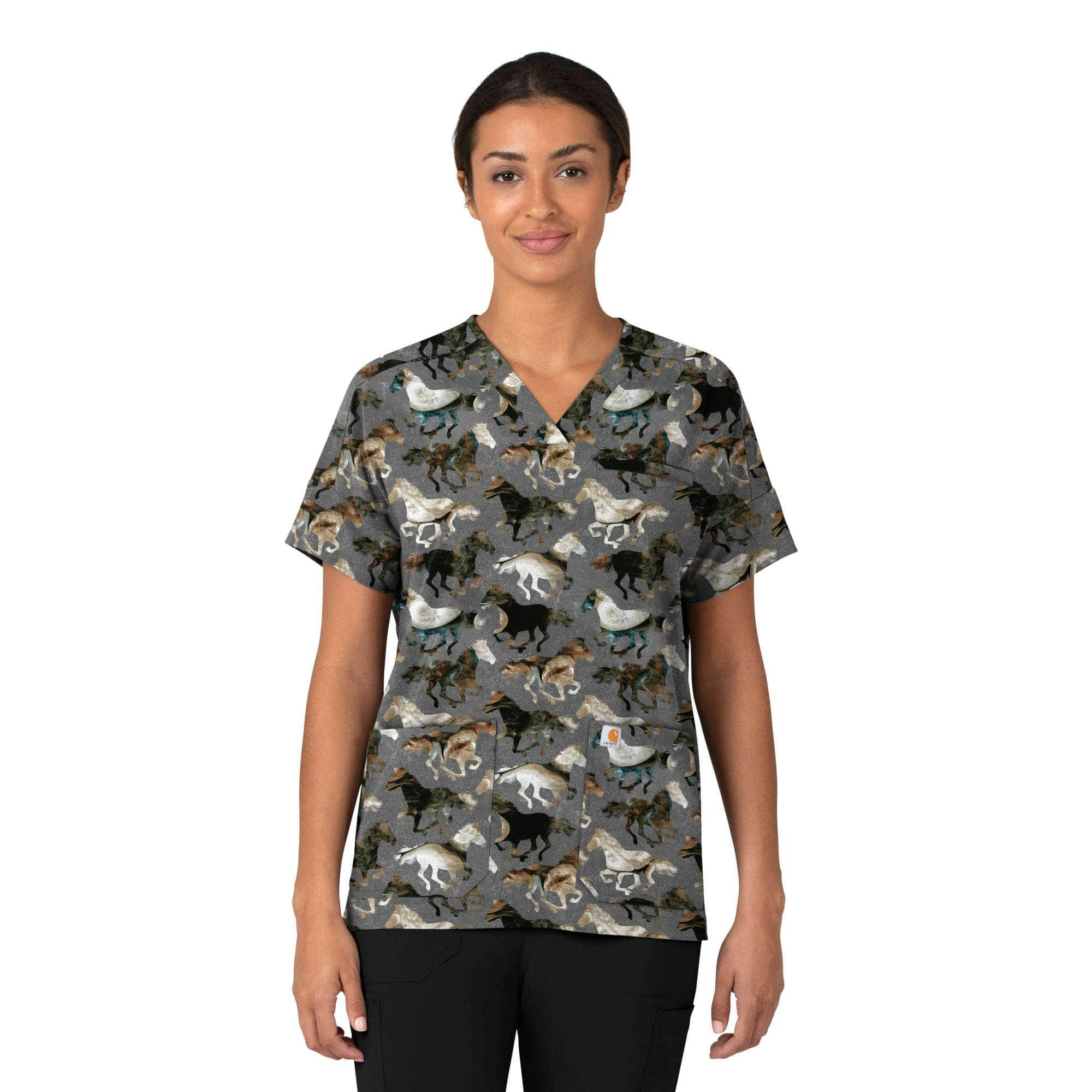 Additional thumbnail 1 of Women's Oversized V-Neck Print Scrub Top