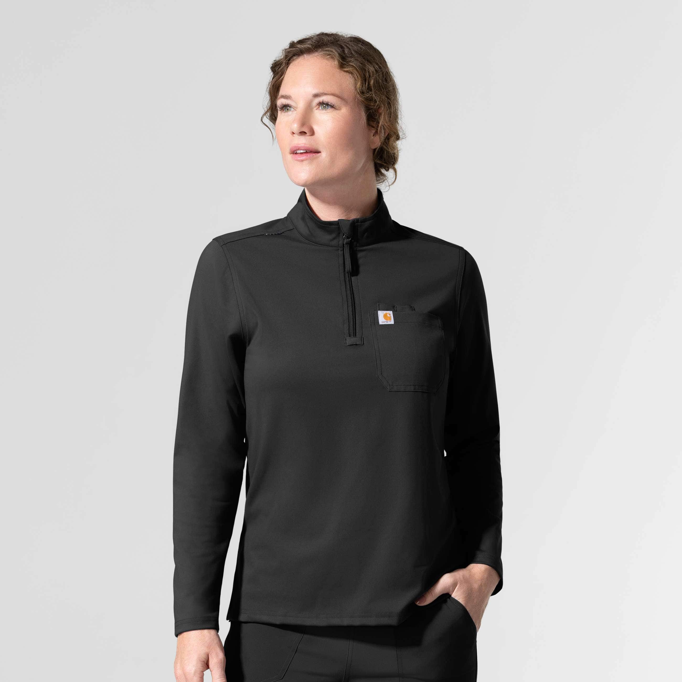 Additional thumbnail 1 of Women's Force Cross-Flex Knit Long Sleeve Quarter Zip Scrub Top