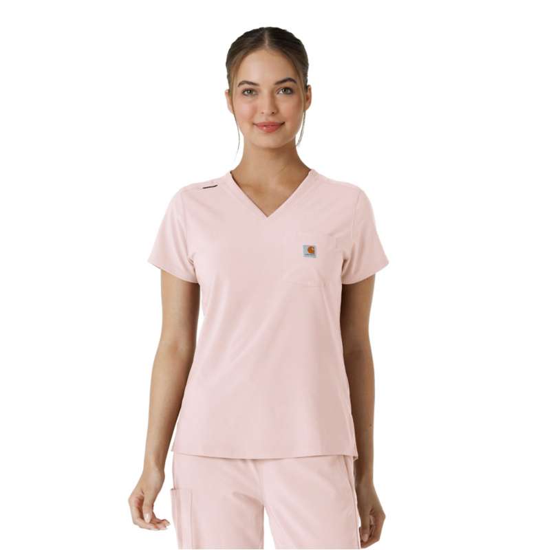 Carhartt  Faded Rose Women's Force Cross-Flex  Tuck-In Scrub Top