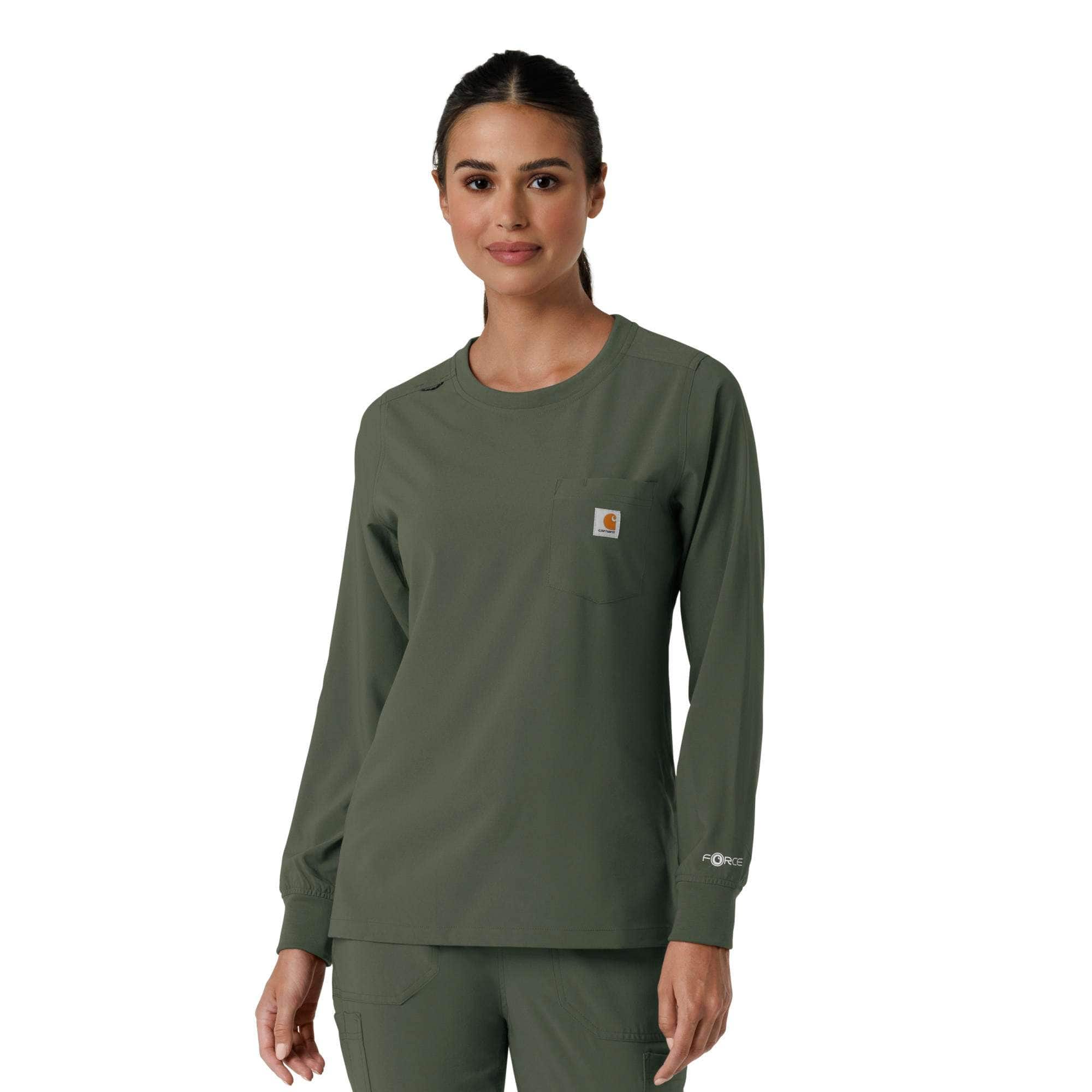 Additional thumbnail 1 of Women's Force Cross-Flex  Crew Neck Long Sleeve Scrub Top