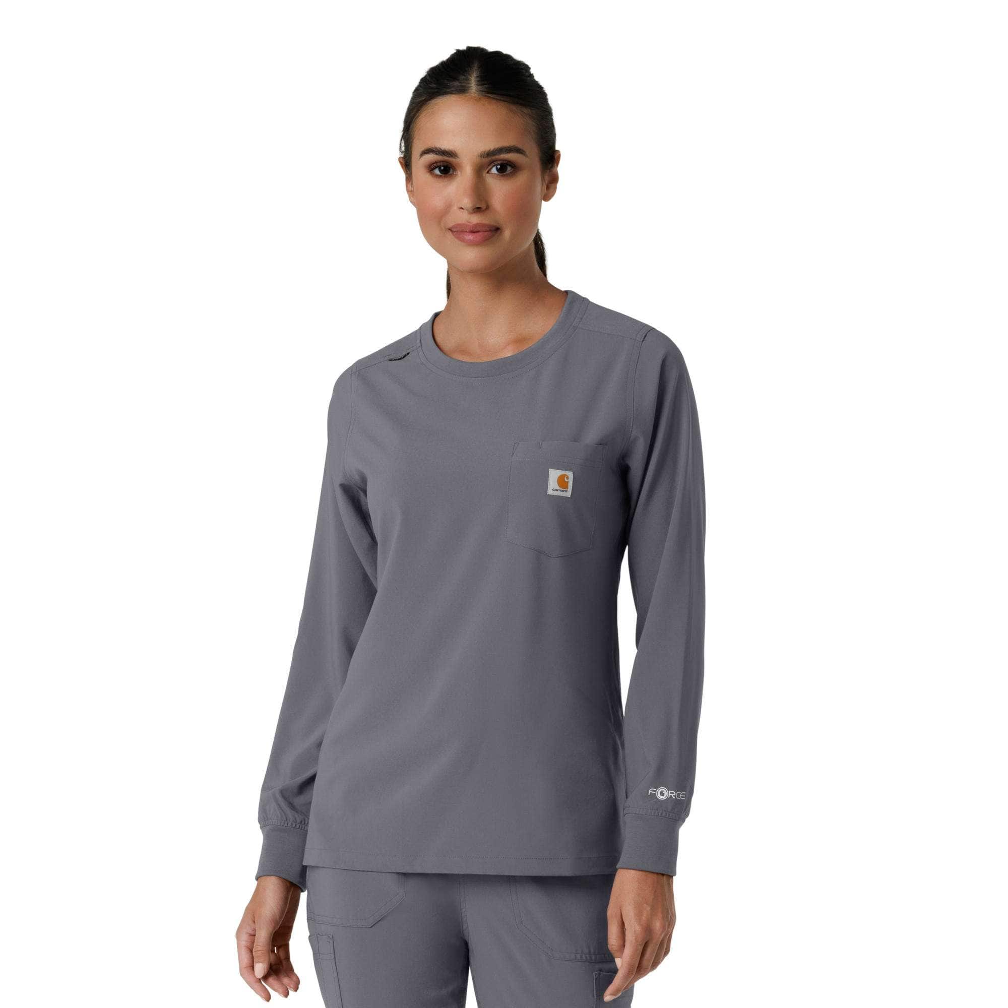 Additional thumbnail 1 of Women's Force Cross-Flex  Crew Neck Long Sleeve Scrub Top