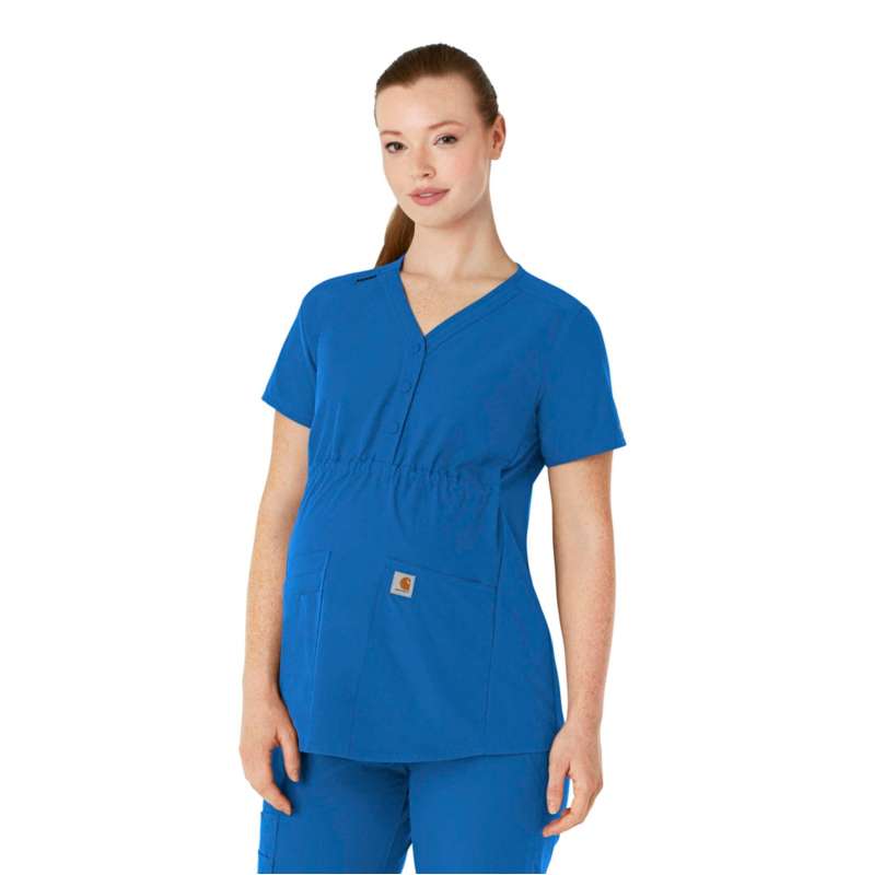 Carhartt  Royal Women's Force Essentials Henley Maternity Scrub Top