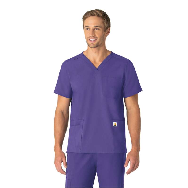 Carhartt  Grape Unisex Force Essentials V-Neck 6-Pocket Scrub Top