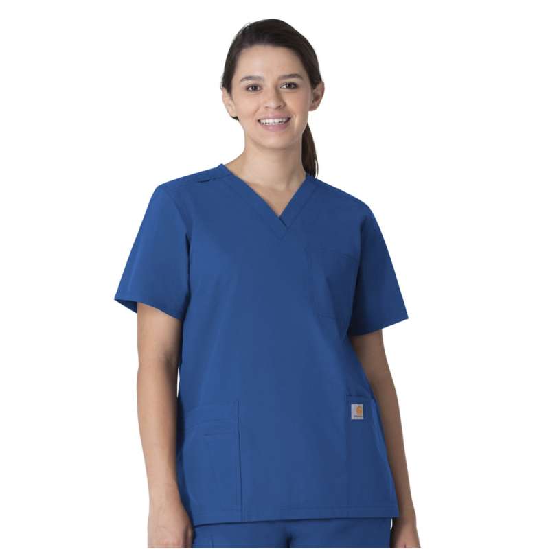 Carhartt  Royal Unisex Force Essentials V-Neck 6-Pocket Scrub Top