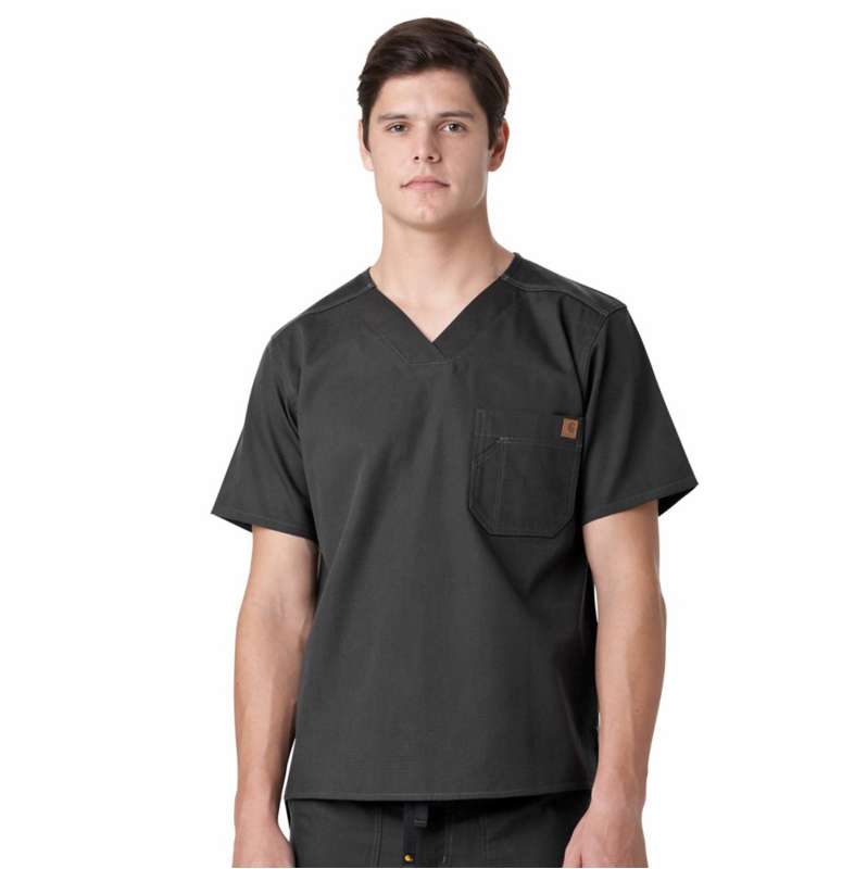 Carhartt  Dark Pewter Ripstop Utility Scrub Top
