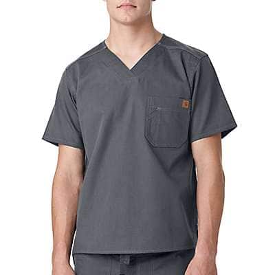 Carhartt Men's Pewter Solid Ripstop Scrub Utility Top