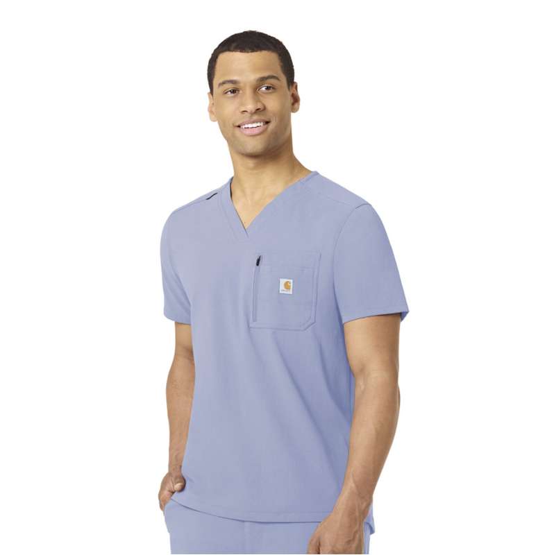 Carhartt  Ceil Blue Rugged Flex® Peak Tuck-In Scrub Top