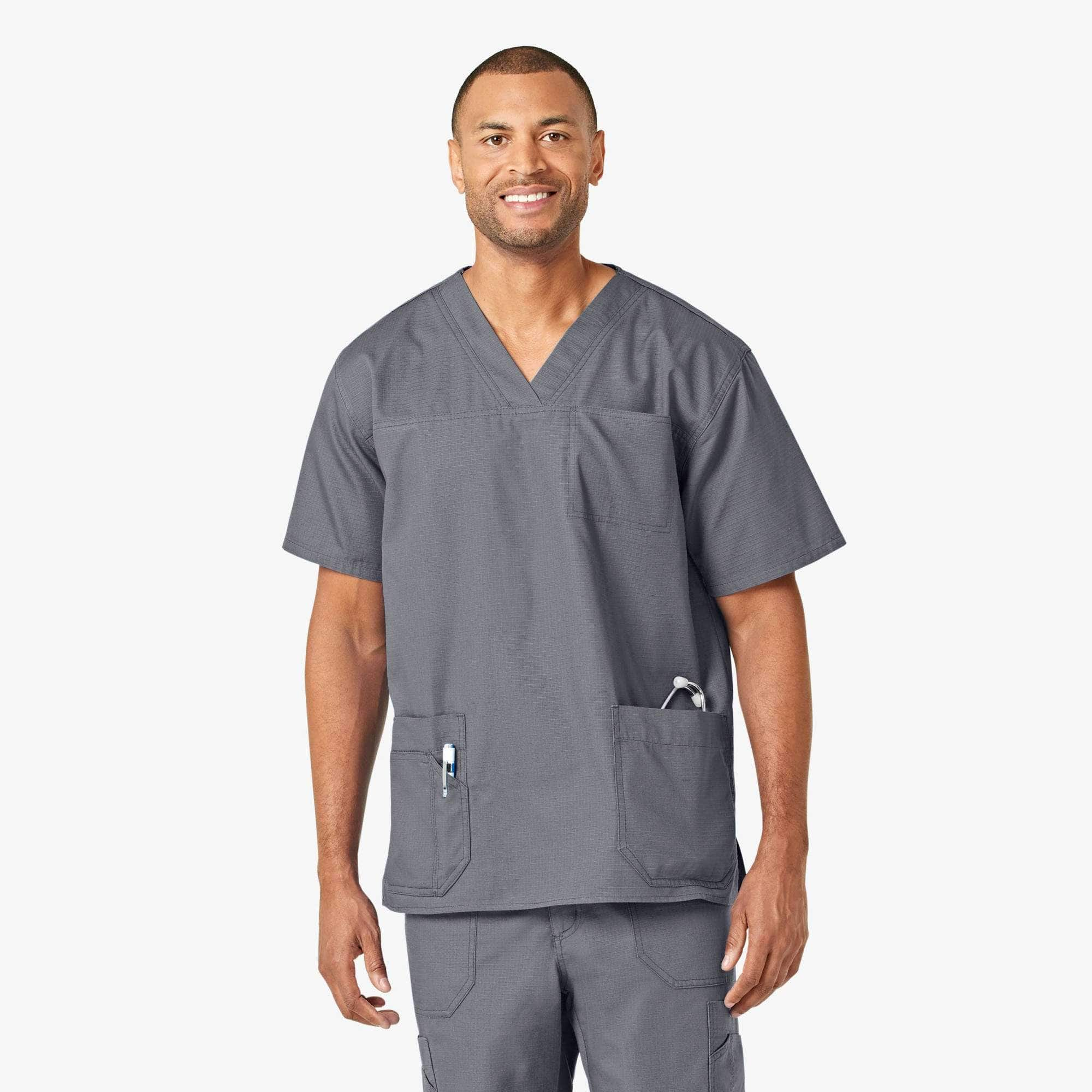 Additional thumbnail 1 of Ripstop 4-Pocket V-Neck Scrub Top