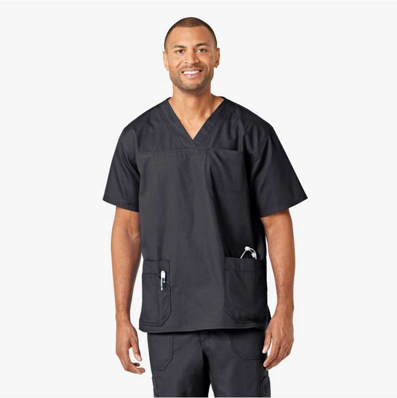 Carhartt  Dark Pewter Ripstop 4-Pocket V-Neck Scrub Top