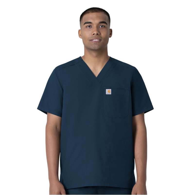 Carhartt  Caribbean Blue Force Essentials V-Neck Shirttail Scrub Top