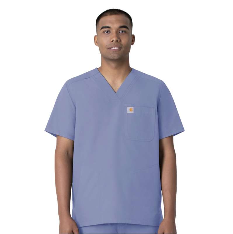 Carhartt  Ceil Blue Force Essentials V-Neck Shirttail Scrub Top