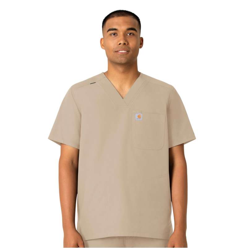 Carhartt  Khaki Force Essentials V-Neck Shirttail Scrub Top