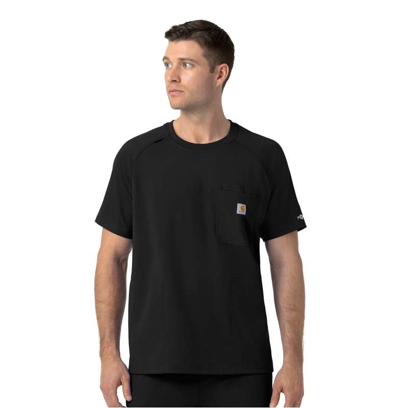 Carhartt  Black Force Cross-Flex Knit Crew Neck Scrub Top