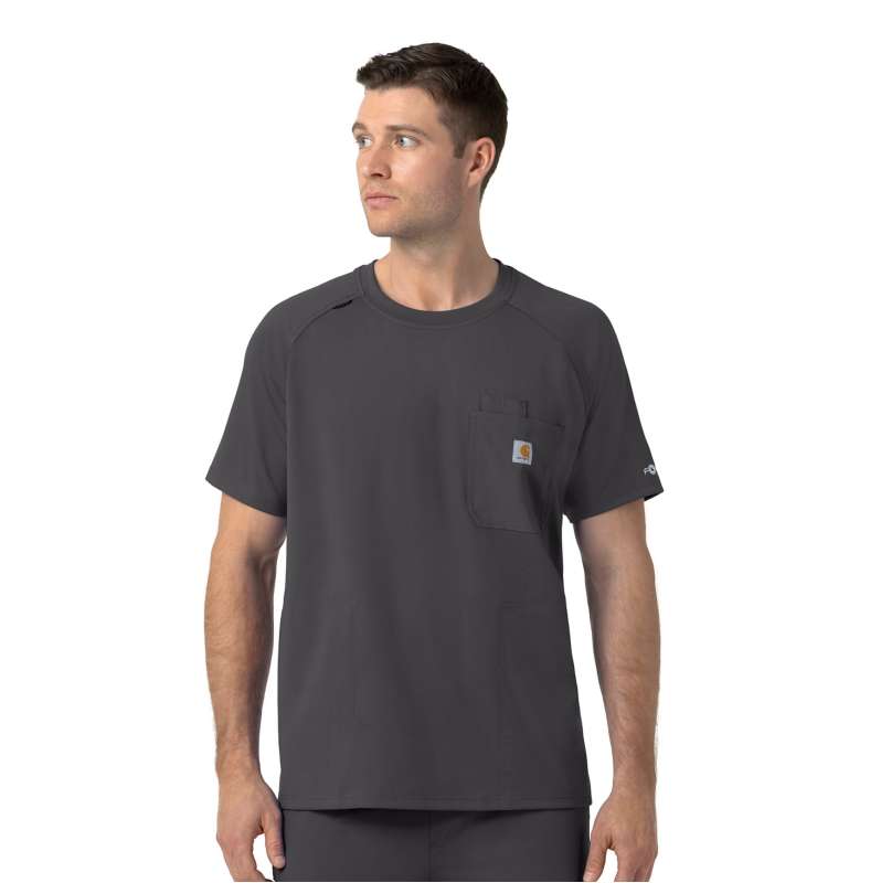 Carhartt  Pewter Force Cross-Flex Knit Crew Neck Scrub Top