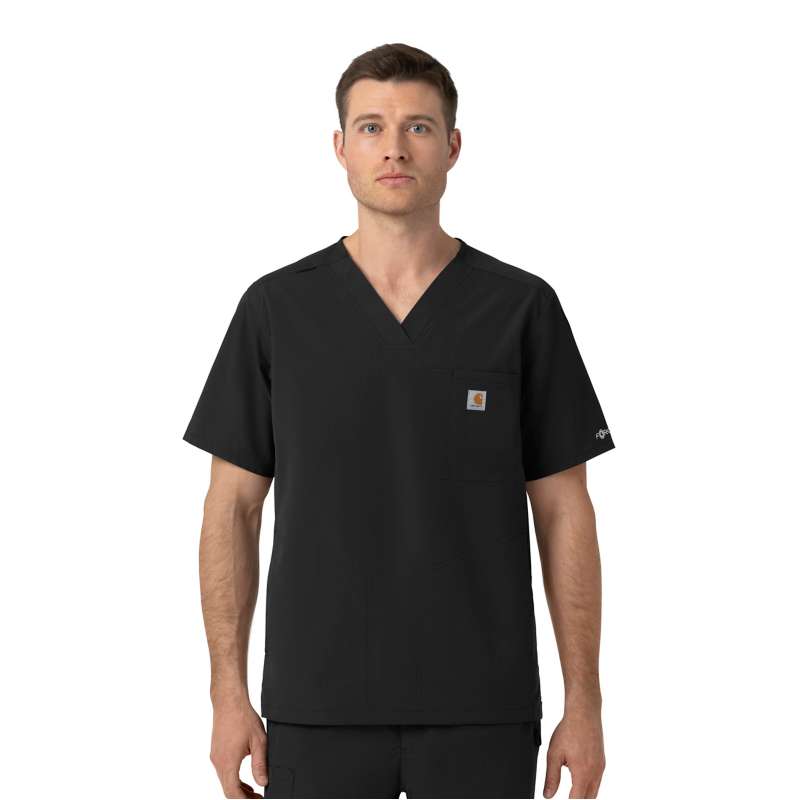 Carhartt  Black Rugged Flex FLD Ripstop V-Neck Scrub Top
