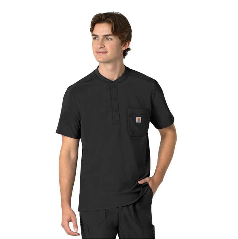 Carhartt  Black Force Cross-Flex Men's Henley Scrub Top