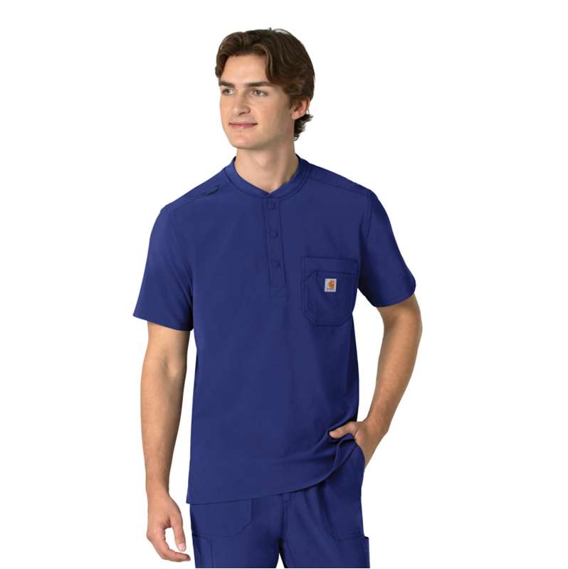 Carhartt  Deep Ocean Force Cross-Flex Men's Henley Scrub Top