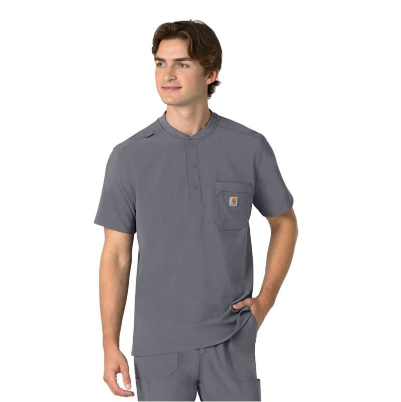 Carhartt  Pewter Force Cross-Flex Men's Henley Scrub Top
