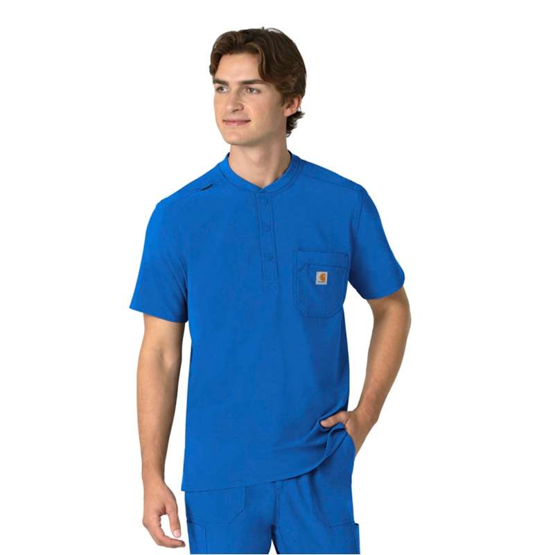 Carhartt  Royal Force Cross-Flex Men's Henley Scrub Top