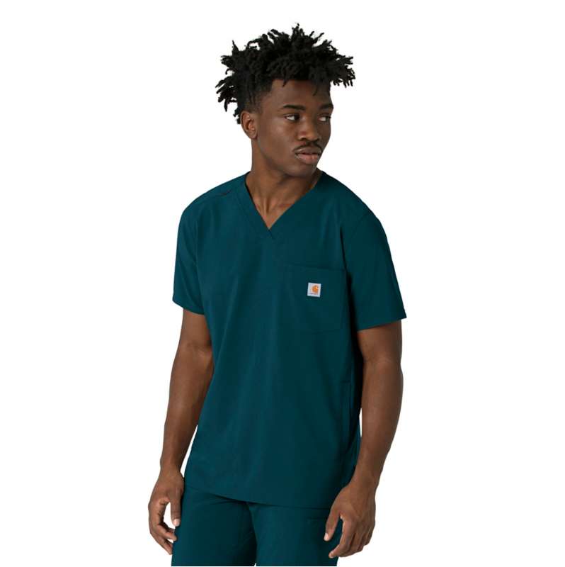 Carhartt  Caribbean Blue Force Cross-Flex Men's V-Neck Scrub Top