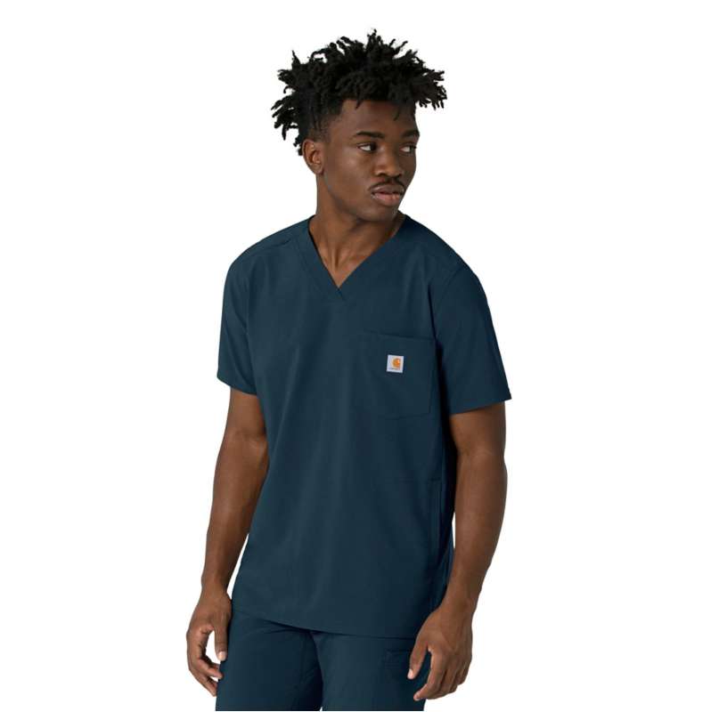 Carhartt  Navy Force Cross-Flex Men's V-Neck Scrub Top